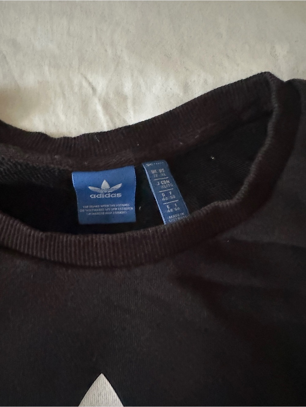adidas Black Crewneck Sweatshirt with White Trefoil